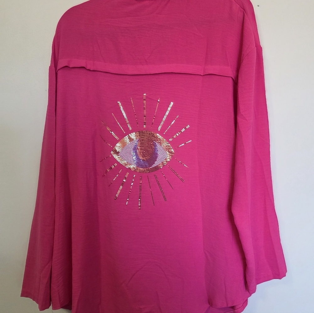 Evil Eye Embroidered Swim Cover-Up - Picture 3 of 7